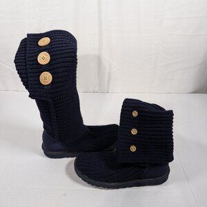 UGG Classic Cardy Knit Blue Sweater boots womens size 5